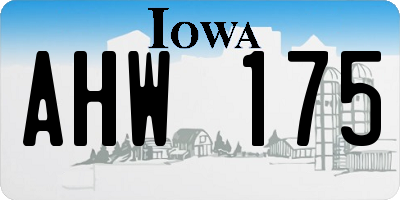 IA license plate AHW175