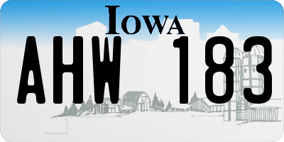IA license plate AHW183