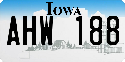 IA license plate AHW188