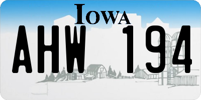 IA license plate AHW194