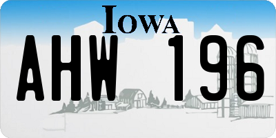 IA license plate AHW196