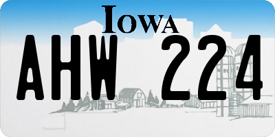 IA license plate AHW224