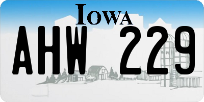 IA license plate AHW229