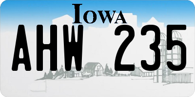 IA license plate AHW235