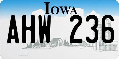 IA license plate AHW236