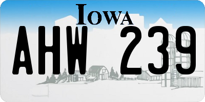 IA license plate AHW239