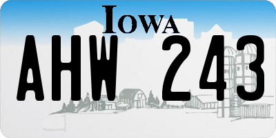 IA license plate AHW243
