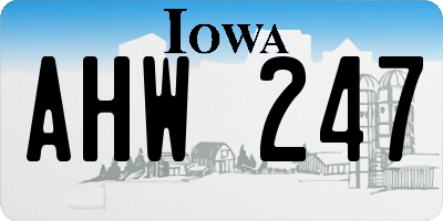 IA license plate AHW247