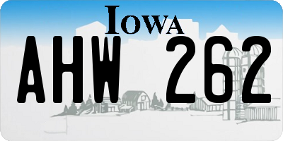 IA license plate AHW262