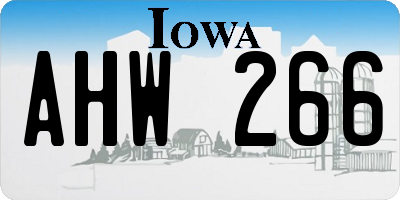 IA license plate AHW266