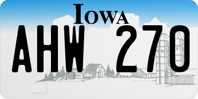 IA license plate AHW270