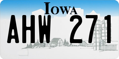 IA license plate AHW271