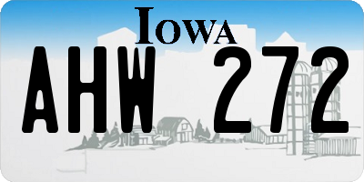 IA license plate AHW272