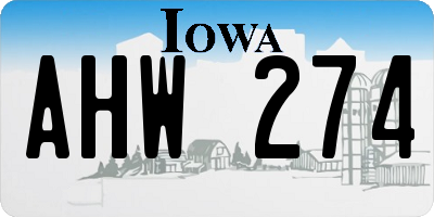 IA license plate AHW274