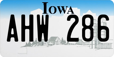 IA license plate AHW286