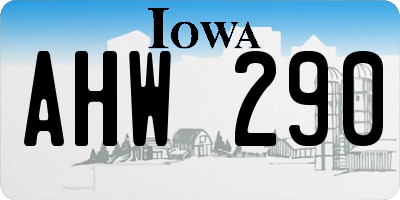 IA license plate AHW290