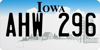 IA license plate AHW296