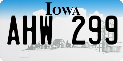 IA license plate AHW299