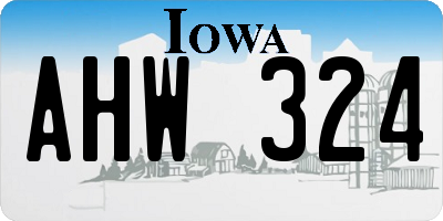 IA license plate AHW324