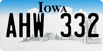 IA license plate AHW332