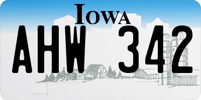 IA license plate AHW342