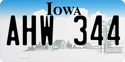 IA license plate AHW344