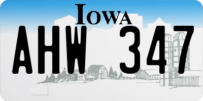IA license plate AHW347