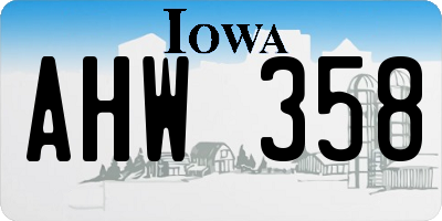 IA license plate AHW358