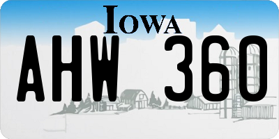 IA license plate AHW360