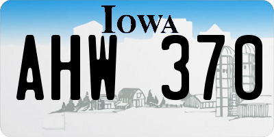 IA license plate AHW370