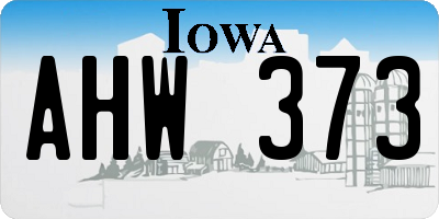 IA license plate AHW373