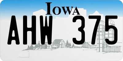 IA license plate AHW375