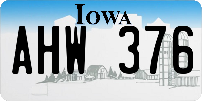 IA license plate AHW376