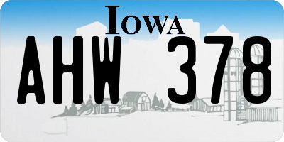 IA license plate AHW378