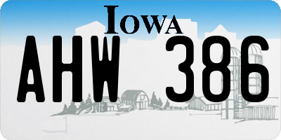 IA license plate AHW386