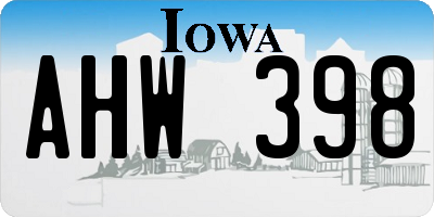 IA license plate AHW398