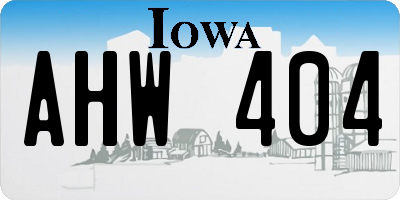IA license plate AHW404