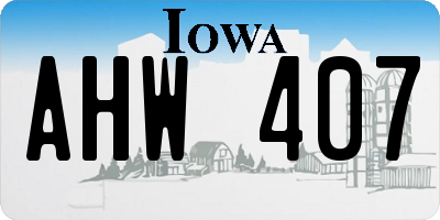IA license plate AHW407