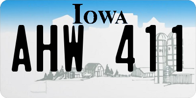 IA license plate AHW411