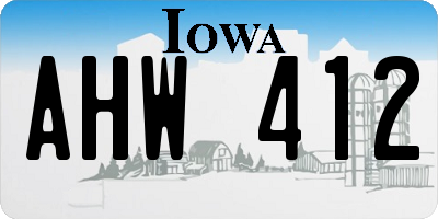 IA license plate AHW412