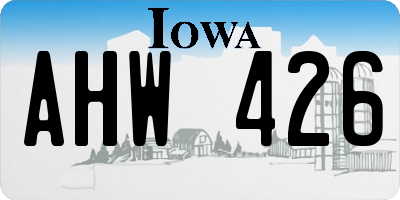 IA license plate AHW426