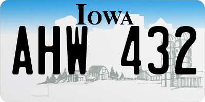 IA license plate AHW432