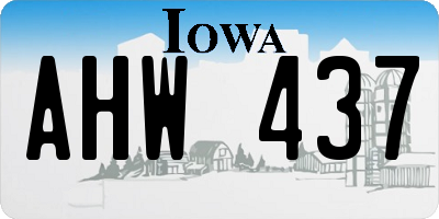 IA license plate AHW437