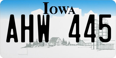 IA license plate AHW445