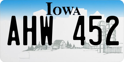 IA license plate AHW452