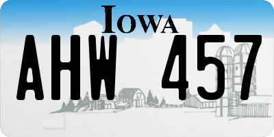 IA license plate AHW457