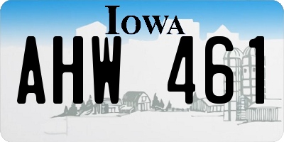 IA license plate AHW461