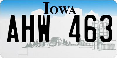 IA license plate AHW463