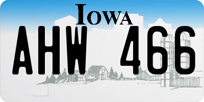 IA license plate AHW466