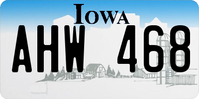 IA license plate AHW468